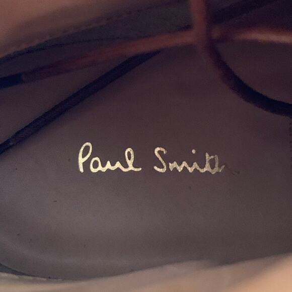 PAUL SMITH Size 8 Tan Brown Antique Leather Wingtip Lace-Up Boots main image 9